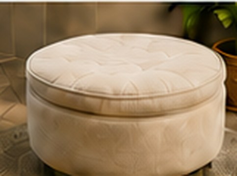 Love2Stick grip pad used on an ottoman cushion